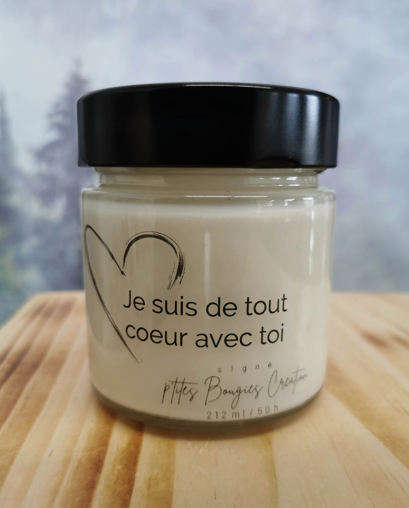 Bougie Je suis de tout coeur avec toi - P'tites Bougies Création